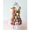 Pink & Rose Gold Macaron with Pink Roses Tower (Small)